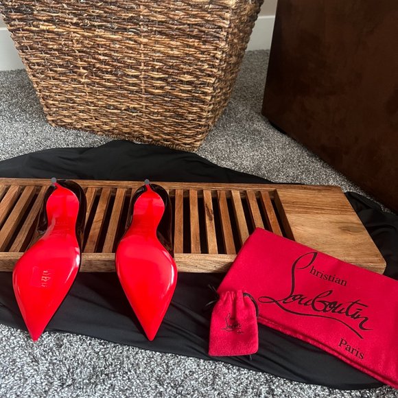 Christian Louboutin Glossy Black Heels with Red Soles - Picture 5 of 8